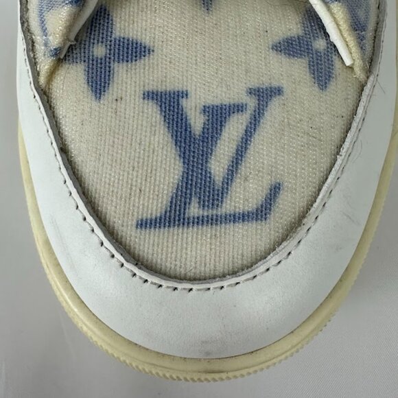Louis Vuitton Monogram Women's Stellar Open Back Sneakers 37 White & Blue - Picture 11 of 12